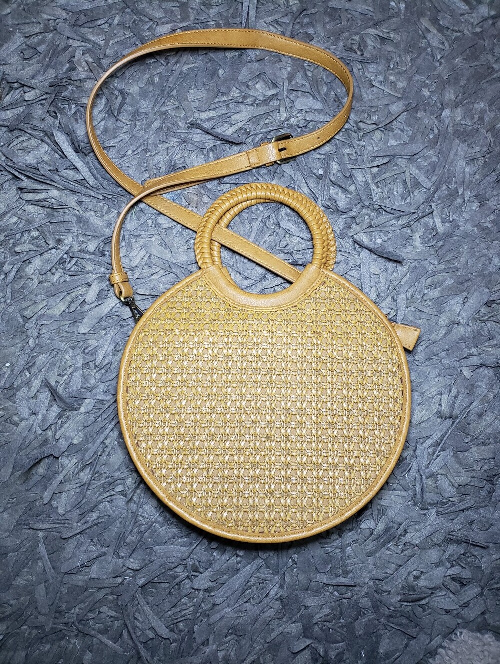 Anthropologie Woven Circle Crossbody Bag